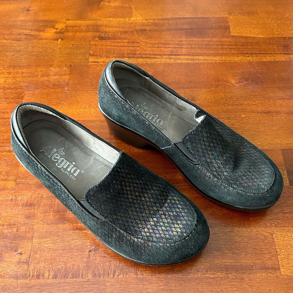 Alegria Emma Multicolor metallic slip on leather clog slip‎ resistant shoes